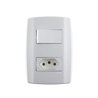 SLIM 1 INTERRUPTOR SIMPLES 10A 250V + 1 TOMADA 20A