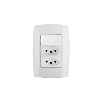 SLIM 1 INTERRUPTOR SIMPLES 10A 250V + 2 TOMADAS 10A