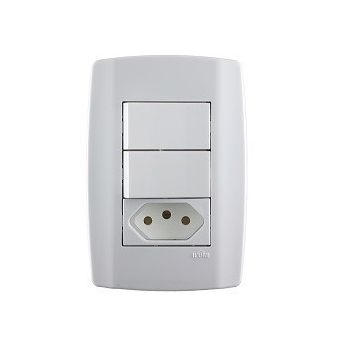 SLIM 2 INTERRUPTORES SIMPLES 10A + 1 TOMADA 10A 250V