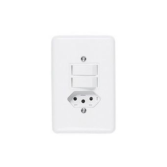 STYLUS INTERRUPTOR 2 TECLAS SIMPLES + TOMADA FIXA EMBUTIR 2P+T 20A 250V