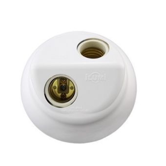 PLAFON 2 LAMPADAS 100W 250V BRANCO