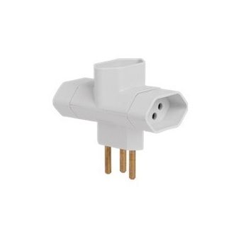 PINO BIPOLAR 3 SAIDAS TIPO T 2P+T 10A 250V BRANCO