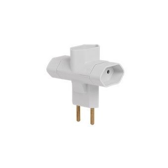 PINO BIPOLAR 3 SAIDAS TIPO T 2P 10A 250V BRANCO