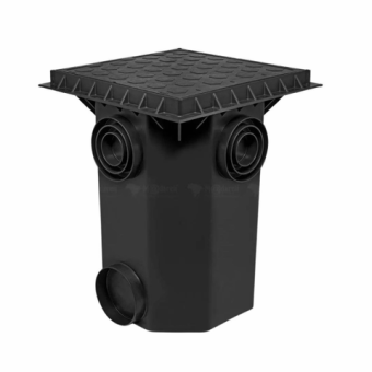 CAIXA DE GORDURA PRETA 22L COM CESTO 33x33x44cm