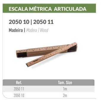 ESCALA METRICA ARTICULADA MADEIRA 2m