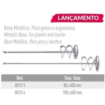 MISTURADOR PARA MASSA GESSO E ARGAMASSA 80x400mm