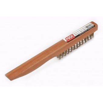 ESCOVA DE ACO MADEIRA 3 Fileiras 280x24mm