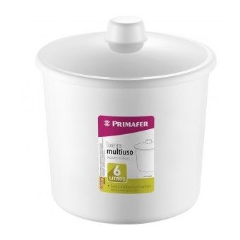 LIXEIRA MULTIUSO COM TAMPA BRANCA 6L