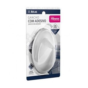 GANCHO C/ ADESIVO BRANCO 2505 C/ 1 UN peso ate 2 kgs