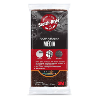 FOLHA ABRASIVA SCOTH BRITE VERMELHO MEDIA 110x225