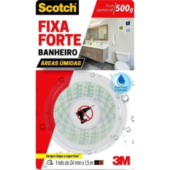 FITA DUPLA FACE FIXA FORTE BANHEIRO 24mmX1,5m