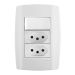 SLIM 1 INTERRUPTOR SIMPLES 10A 250V + 2 TOMADAS 10A
