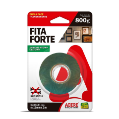 FITA FORTE DUPLA FACE TRANSPARENTE 19mmX2m
