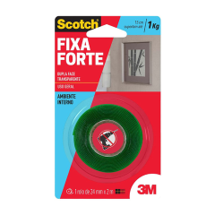 FITA FIXA FORTE VHB DUPLA-FACE TRANSP. 24mmX2m