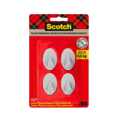 GANCHO TRANSPARENTE PEQUENO SCOTCH 4 GANCHOS