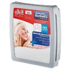 ARMARIO PARA BANHEIRO CINZA CLARO 34,5x37,5x9,8cm