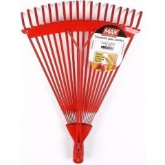 VASSOURA PALHETA ACO 18 Dentes Regulavel Vermelha c/ cabo 1,2m