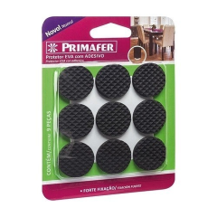 PROTETOR EVA ADESIVO REDONDO PRETO 9 PECAS 3cm