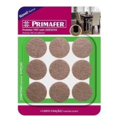 PROTETOR FELTRO ADESIVO REDONDO BEGE 9 PECAS 3cm