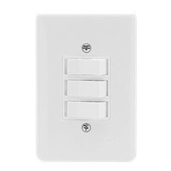 STYLUS-INTERRUPTOR 3 TECLA SIMPLES 6A 250V C/ PLACA 4X2