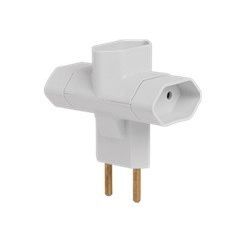 PINO BIPOLAR 3 SAIDAS TIPO T 2P BRANCO 10A 250V