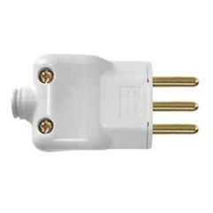 PINO PRENSA CABO 2P+T BRANCO 20A 250V - 1 Pacote c/ 10 unidades