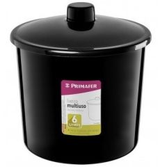 LIXEIRA MULTIUSO COM TAMPA PRETA 6L