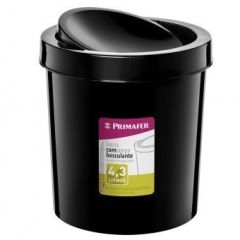 LIXEIRA REDONDA BASCULANTE PRETA 4,3L