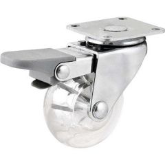 RODIZIO GIRATORIO c/ FREIO 2" TRANSPARENTE PU