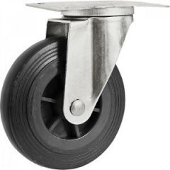 RODIZIO GIRATORIO 4" PRETO 101mm(Diam. roda)