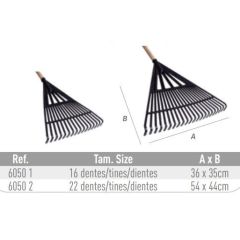 VASSOURA PLASTICA PARA JARDIM 22 DENTES COM CABO 54x44cm