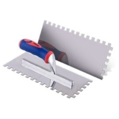 DESEMPENADEIRA ACO INOX DENTADA CABO EMBORRACHADO 28x12cm