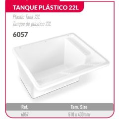 TANQUE PLASTICO BRANCO 22L 510x430mm