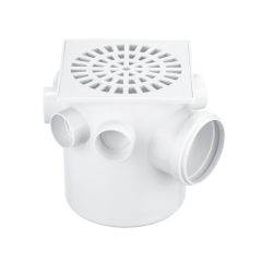 CAIXA SIFONADA 150mm C/ GRELHA QUADRADA SAIDA 75mm