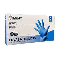 LUVA NITRILICA AZUL LIGHT G 9" c/100un