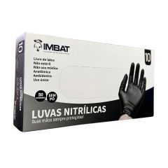 LUVA NITRILICA PRETA HEAVY GG 10" c/50un